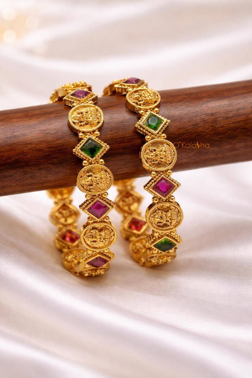 Lakshmi Devi Antique Kada Bangle – Traditional Temple Jewellery Bangle